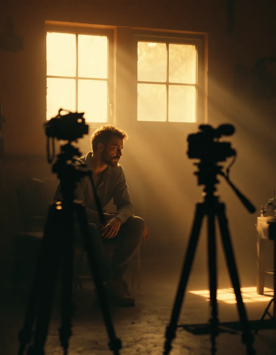 A founder lit by soft window light during a documentary interview